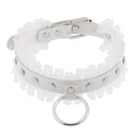 Halsband Kunstleder PU, mit Rüschen