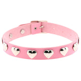 Halsband Kunstleder PU, mit Herzen