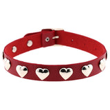 Halsband Kunstleder PU, mit Herzen