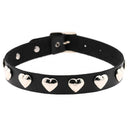 Halsband Kunstleder PU, mit Herzen