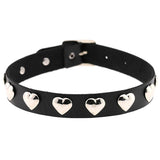 Halsband Kunstleder PU, mit Herzen