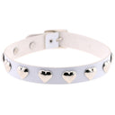Halsband Kunstleder PU, mit Herzen