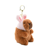 Schlüsselanhänger Plüsch Capybara mit Tiermütze