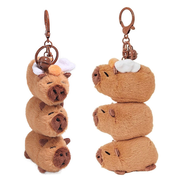 Schlüsselanhänger Plüsch drei Capybara