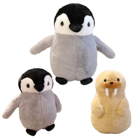 Kuscheltiere Pinguine und Walross