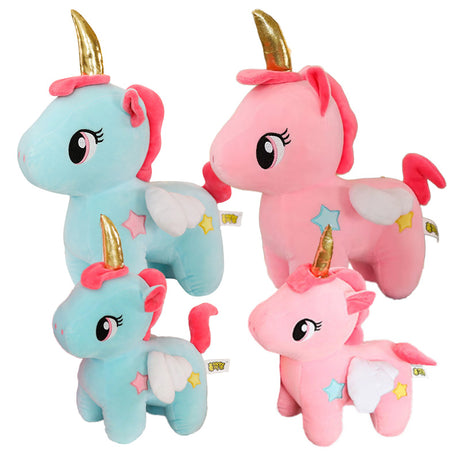 Plüschtier Einhorn pink und blau