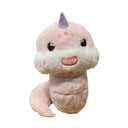 Kuscheltier flauschige Schlange mit Horn