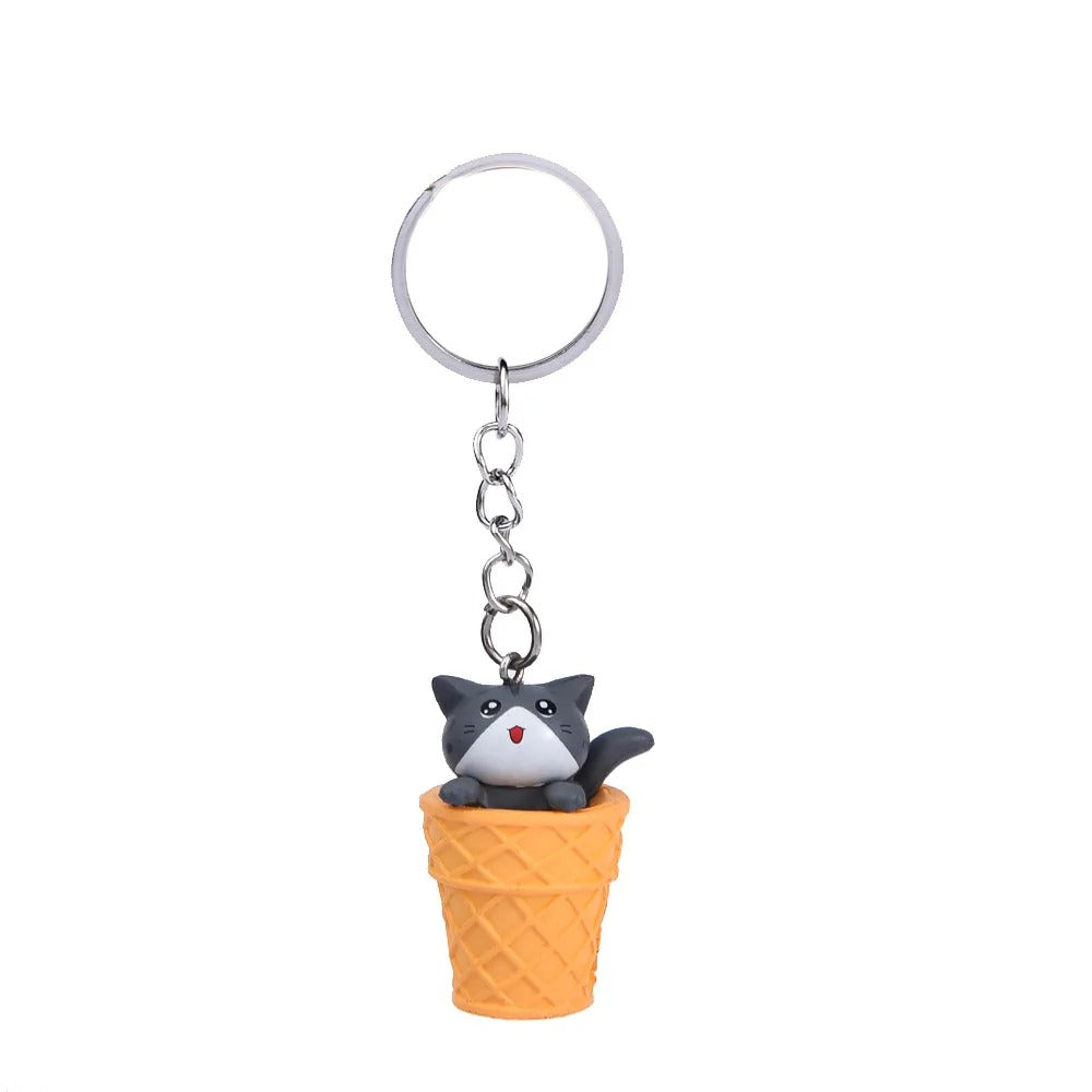 Schlüsselanhänger 3D - Katze "Cat in Cone"