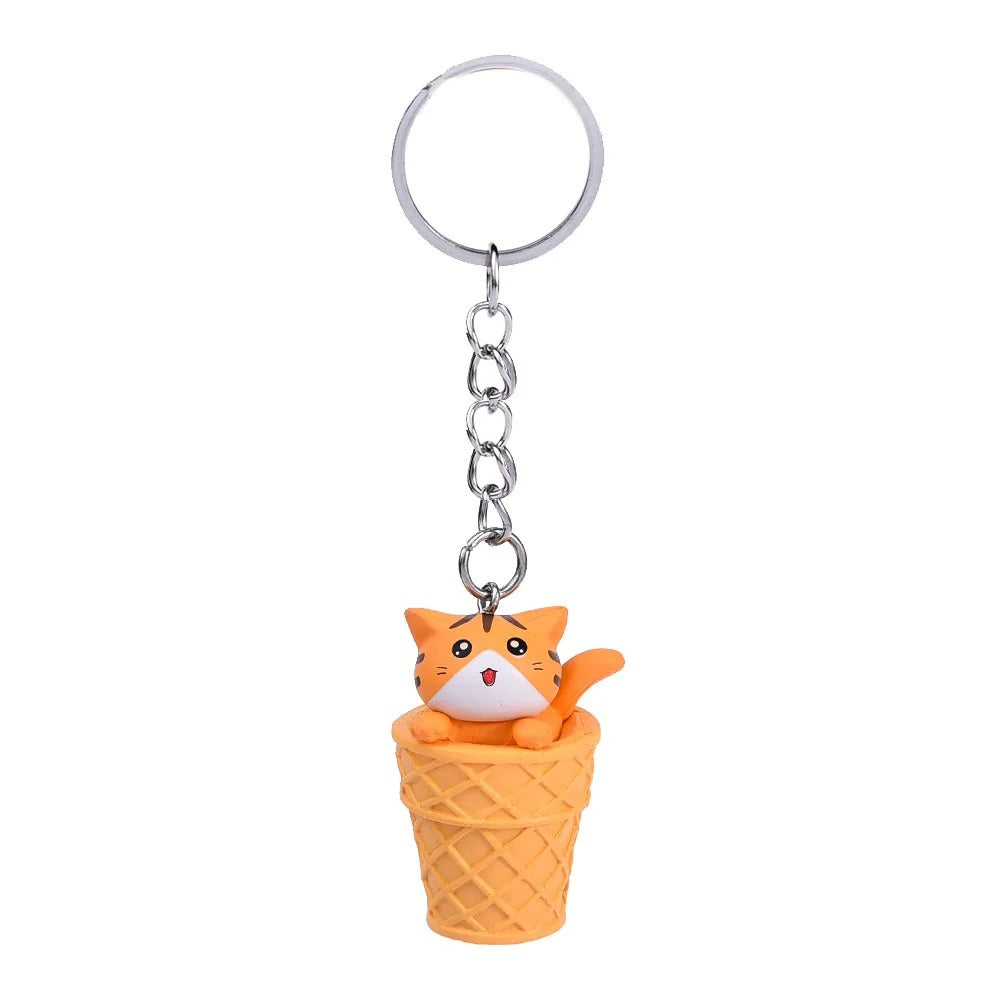 Schlüsselanhänger 3D - Katze "Cat in Cone"