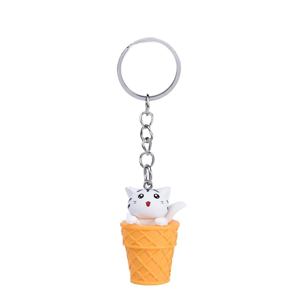 Schlüsselanhänger 3D - Katze "Cat in Cone"