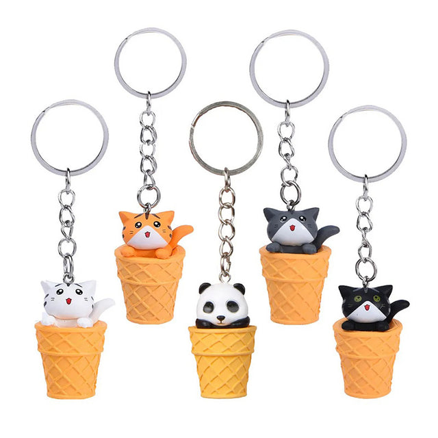 Schlüsselanhänger 3D - Katze "Cat in Cone"