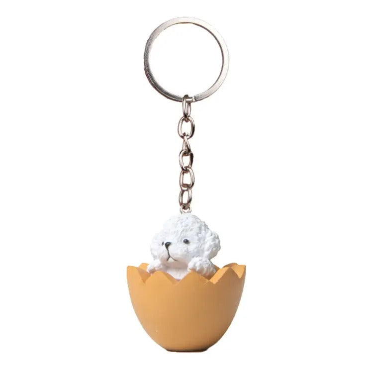 Schlüsselanhänger 3D - Hund "Dog in Egg"