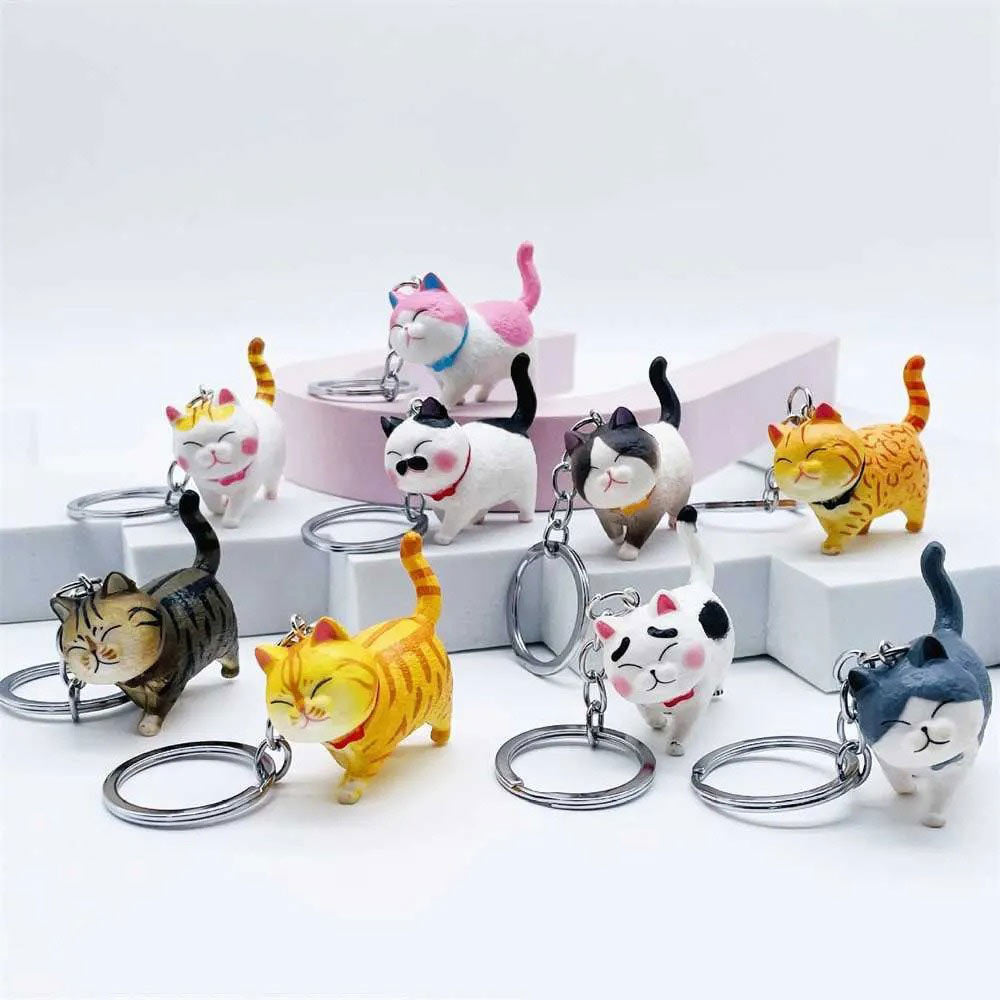 Schlüsselanhänger 3D - dicke Katze (Kater)