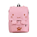 Rucksack Canvas Stoff mit Katzengesicht