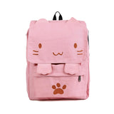 Rucksack Canvas Stoff mit Katzengesicht