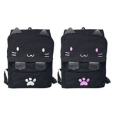 Rucksack Canvas Stoff mit Katzengesicht