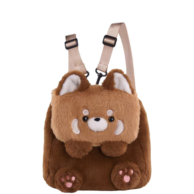 Umhängetasche und Rucksack, flauschig Katze/Hund/roter Panda