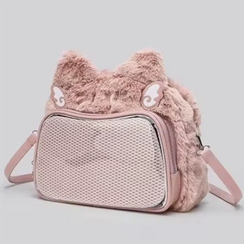ITA Bag - flauschige plüschige Katzentasche (Schultertasche, Umhängetasche und Rucksack)