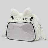 ITA Bag - flauschige plüschige Katzentasche (Schultertasche, Umhängetasche und Rucksack)