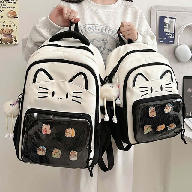 ITA Bag - Rucksack mit Katzengesicht in zwei Größen