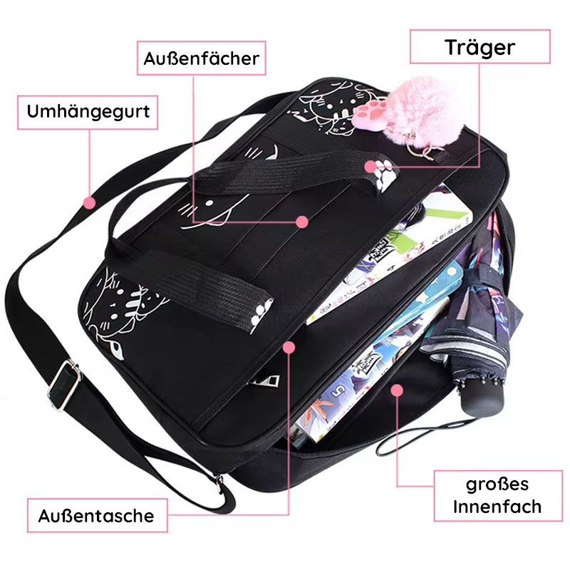 sportliche Umhängetasche mit niedlichen Katzen
