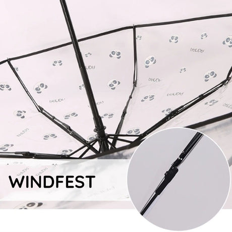 Automatik-Regenschirm transparent mit Hasen/Bären/Pandas