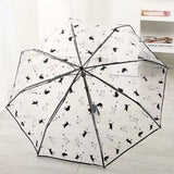 Automatik-Regenschirm transparent mit Katzen