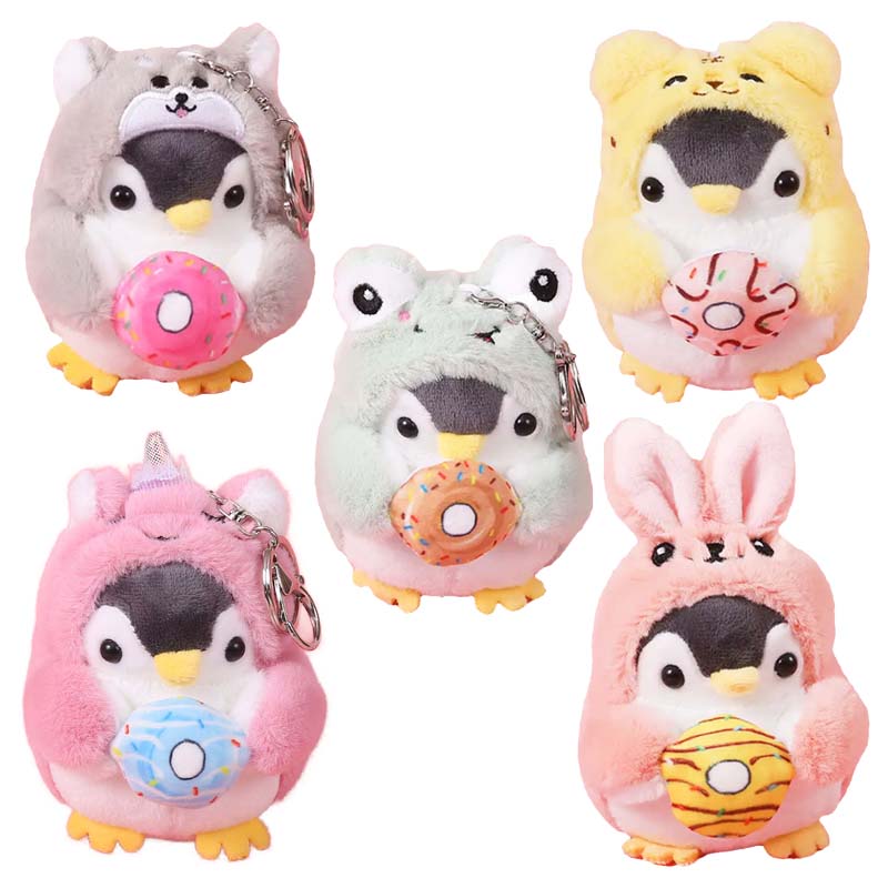 Schlüsselanhänger Pinguin im Pyjama 10cm