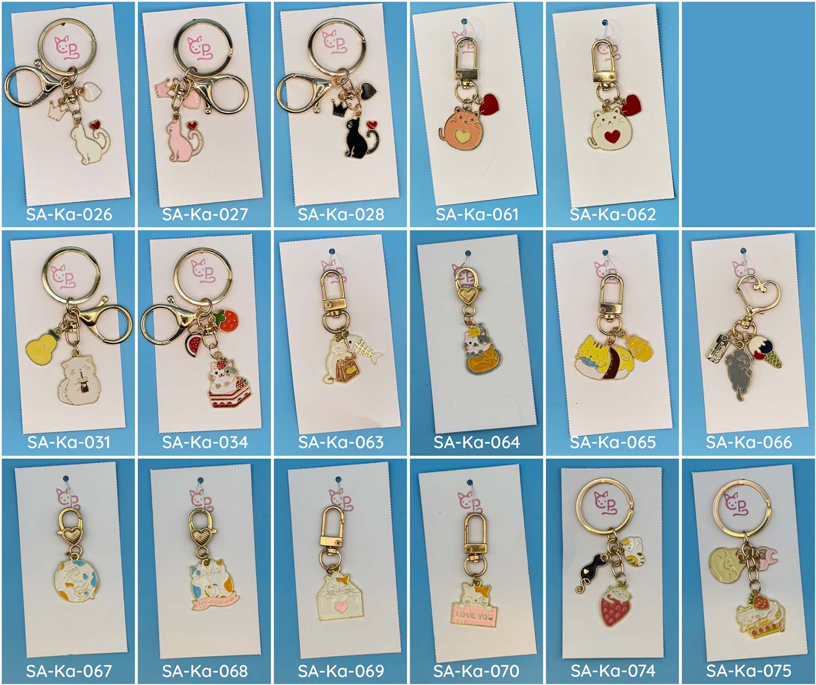 Schlüsselanhänger Katze/n (Metall) (2)