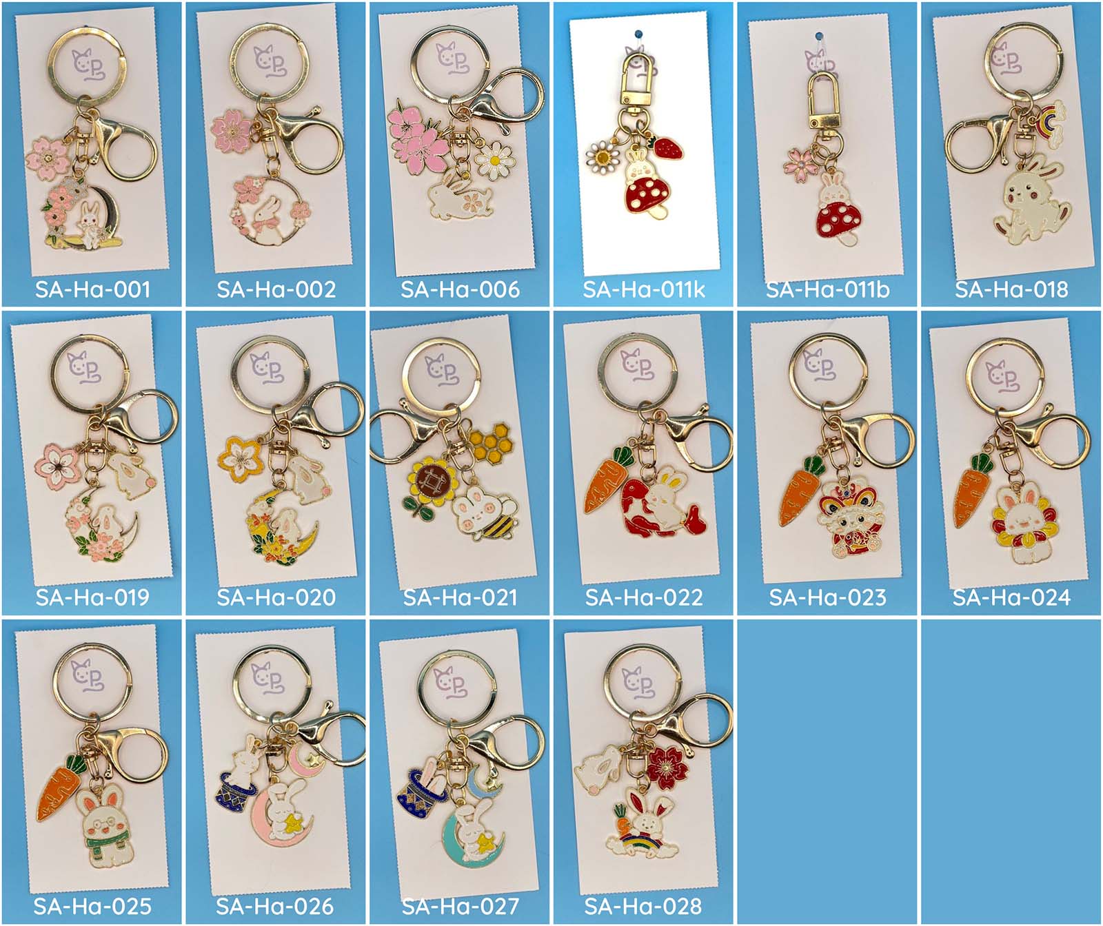 Schlüsselanhänger Hasen (Metall)