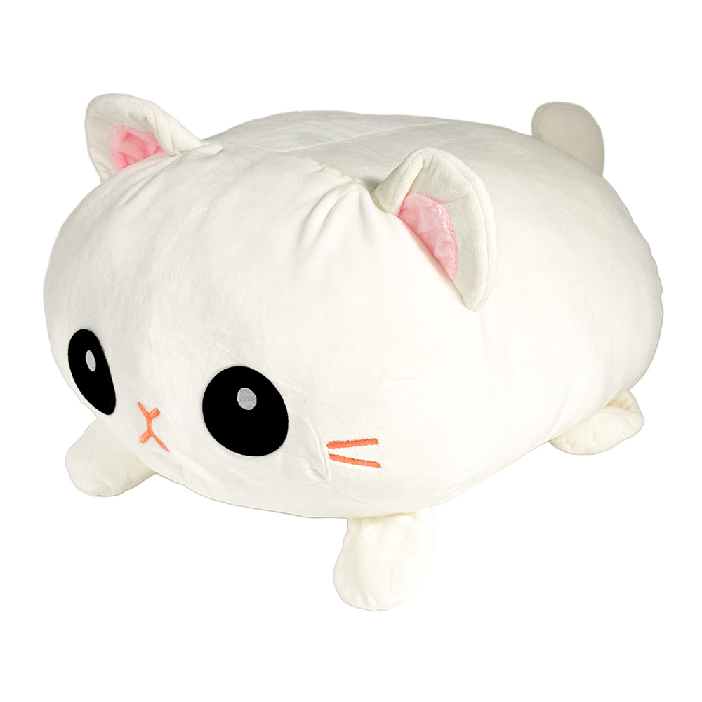 Kuscheltier weißer Katzenpolster mit riesigen Augen 