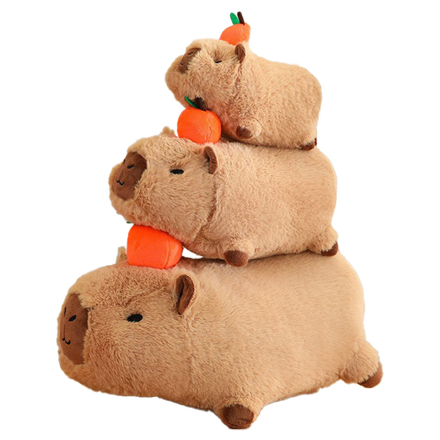 Kuscheltier Capybara mit Quietsch-Orange 20/30/40 cm