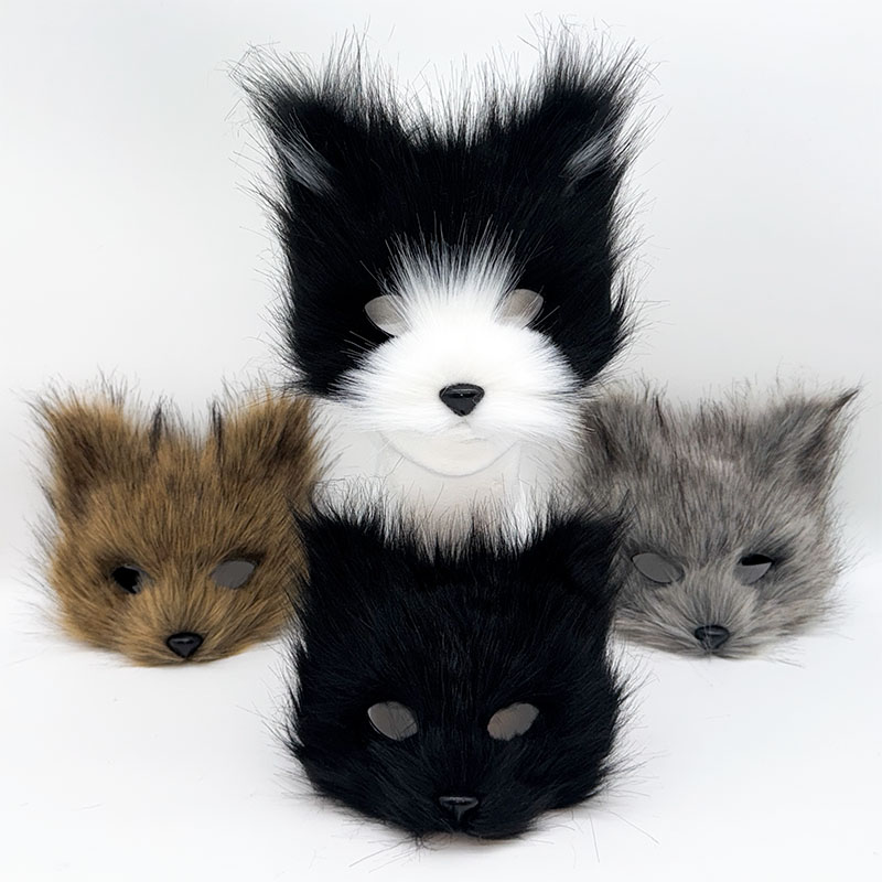 Tiermaske (Polyester) Wolf/Fuchs