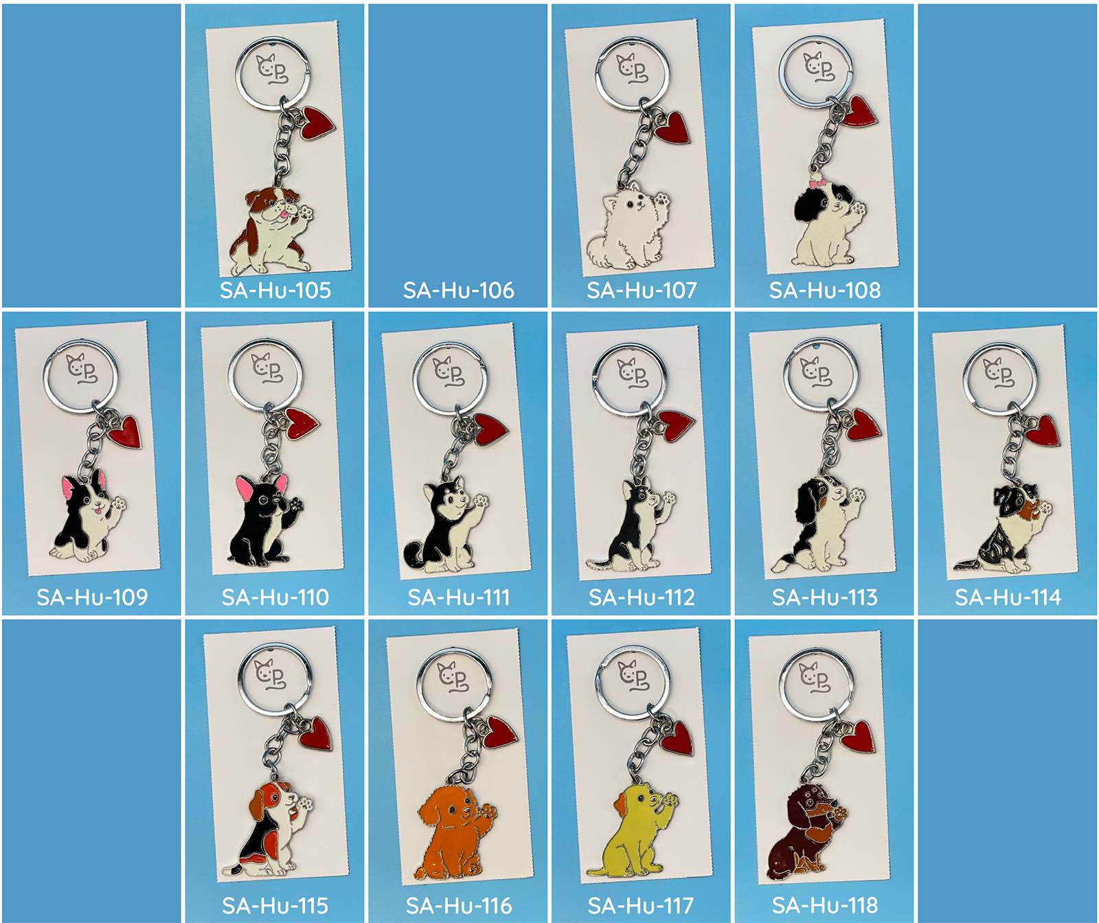 Schlüsselanhänger Hunde (Metall) (5) verniedlicht